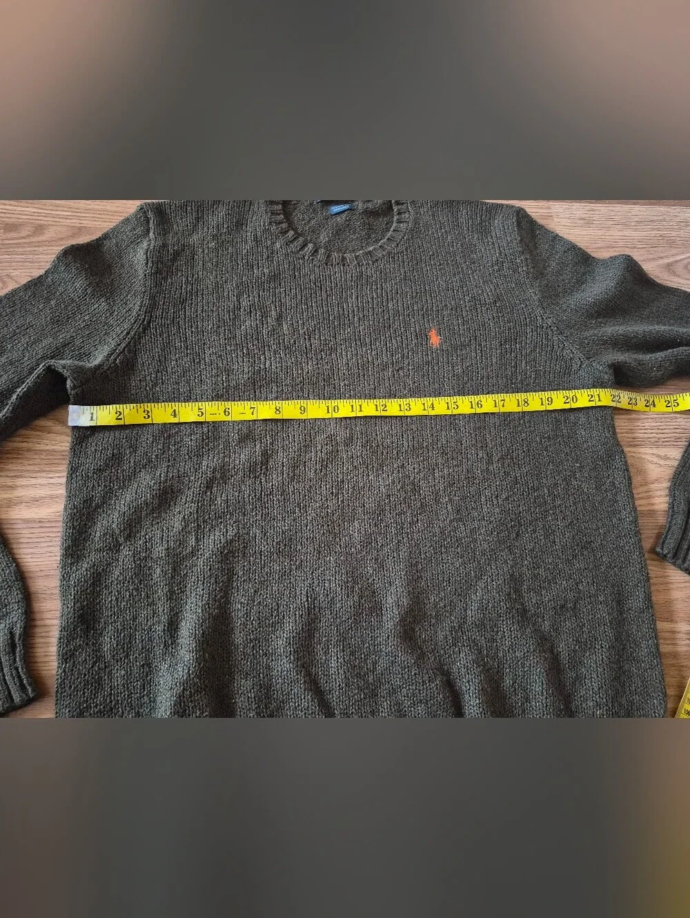 Polo Ralph Lauren Men's Green Cotton/Linen Blend Tight Knit Crewneck Sweater